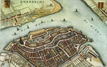 Mapa antiguo de Dordrecht