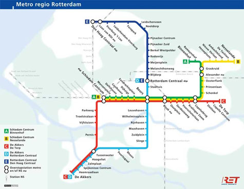 Mapa metro de Rotterdam